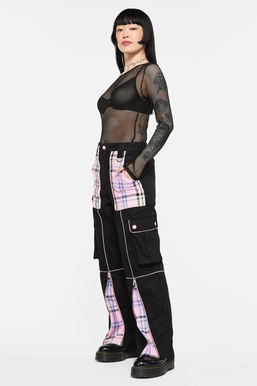 Dragon Scales Tartan Contrast Cargo - Image 3