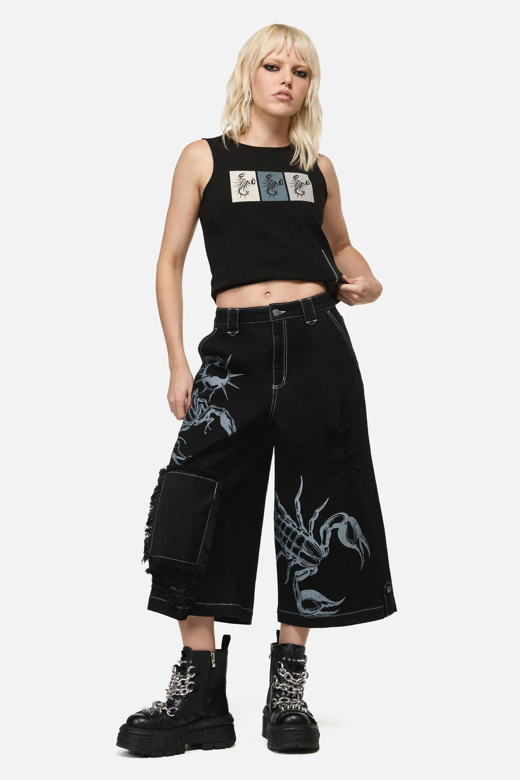 Dread Distressed Patch Jeans