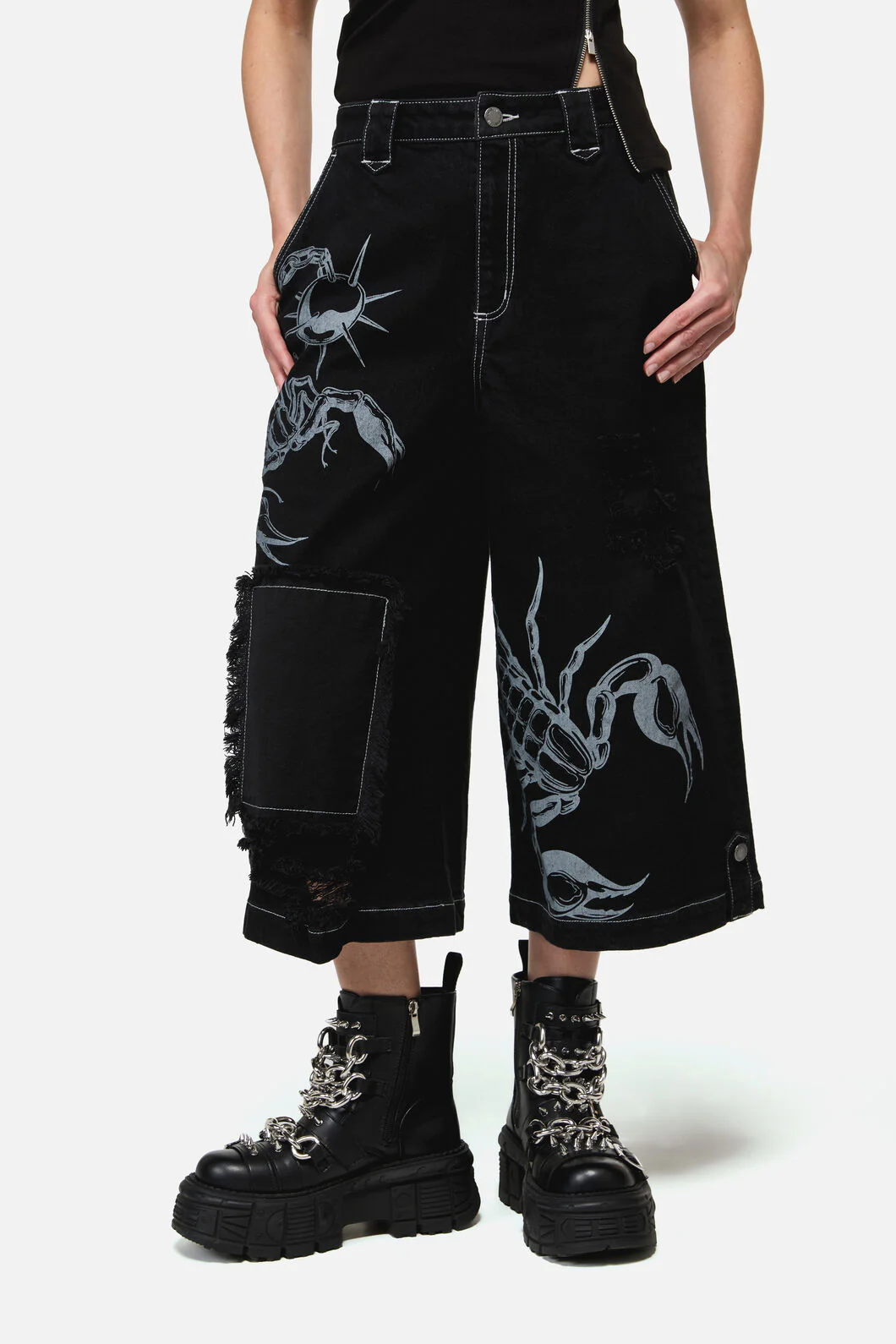 Dread Distressed Patch Jeans - Image 2