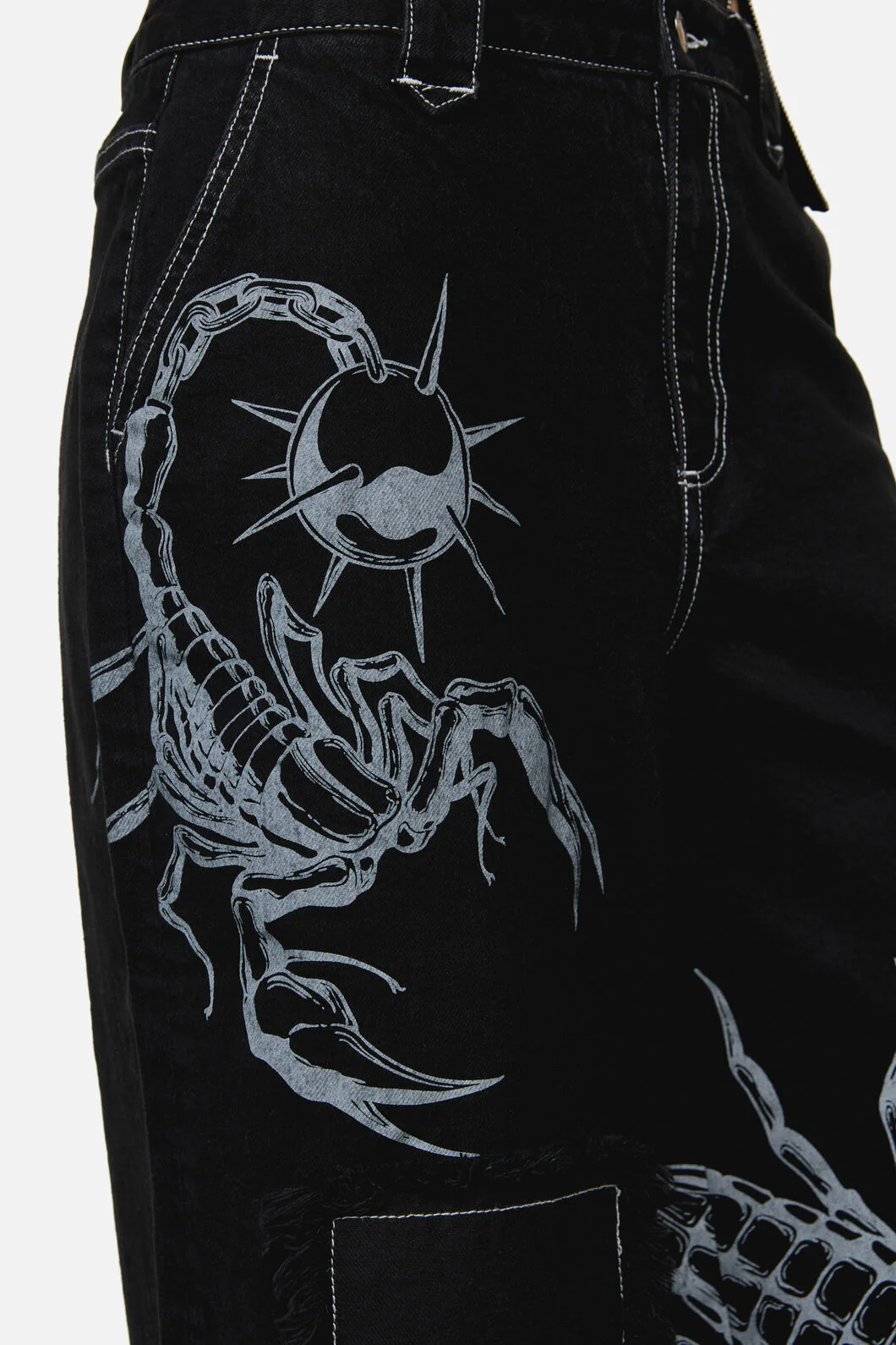 Dread Distressed Patch Jeans - Image 5