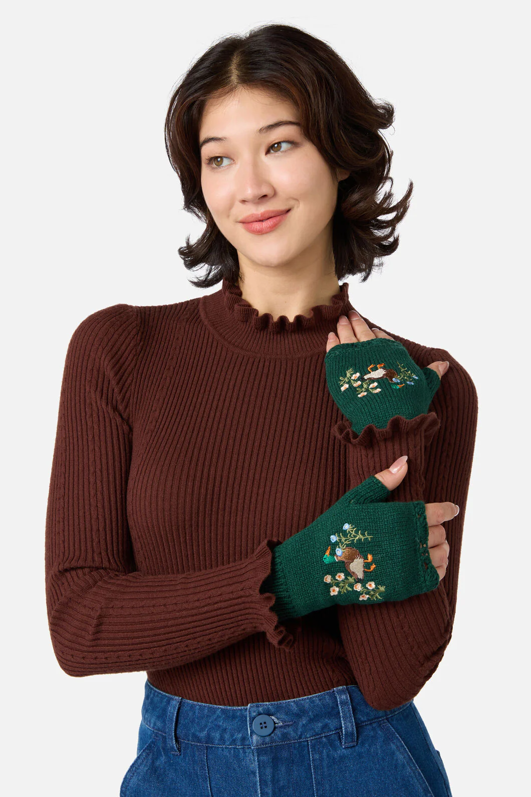 Duck Embroidered Gloves