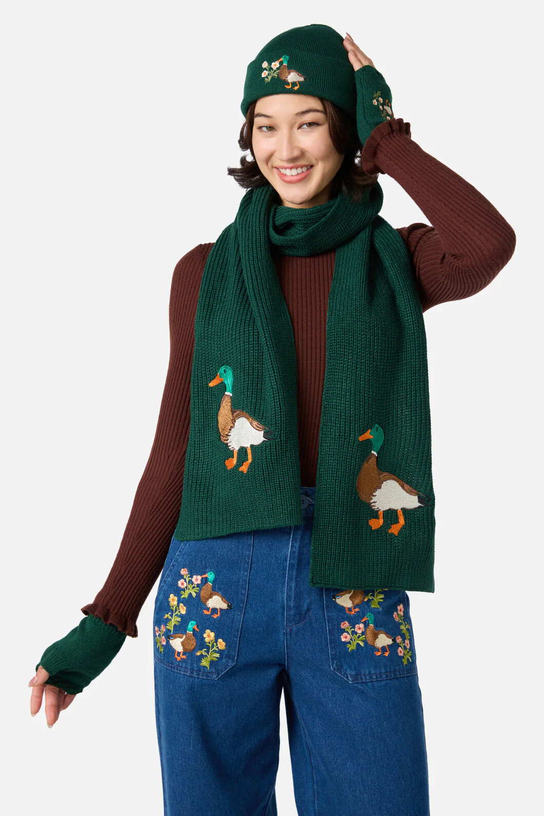 Duck Embroidered Gloves - Image 5