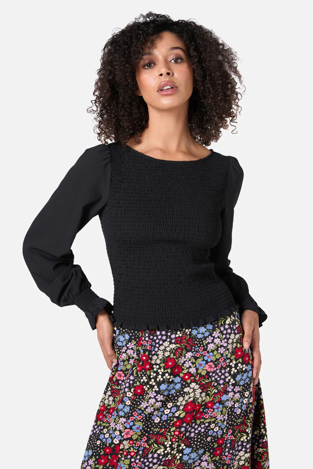 Ebony Shirred Top
