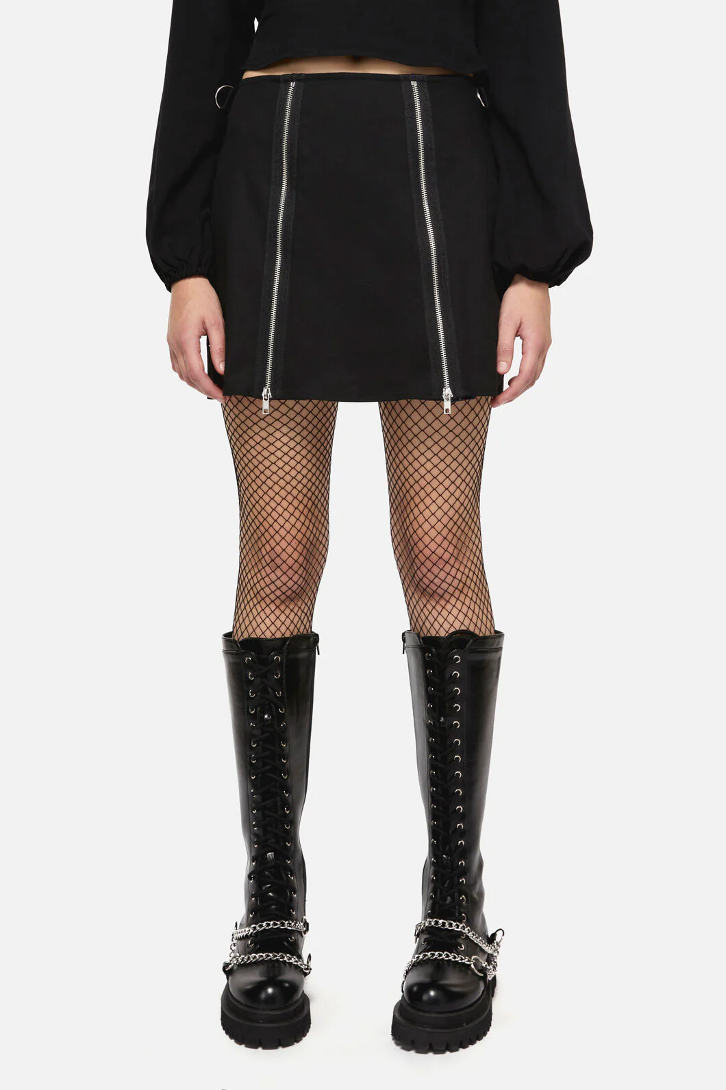Edgy Tartan Contrast Mini Skirt - Image 6
