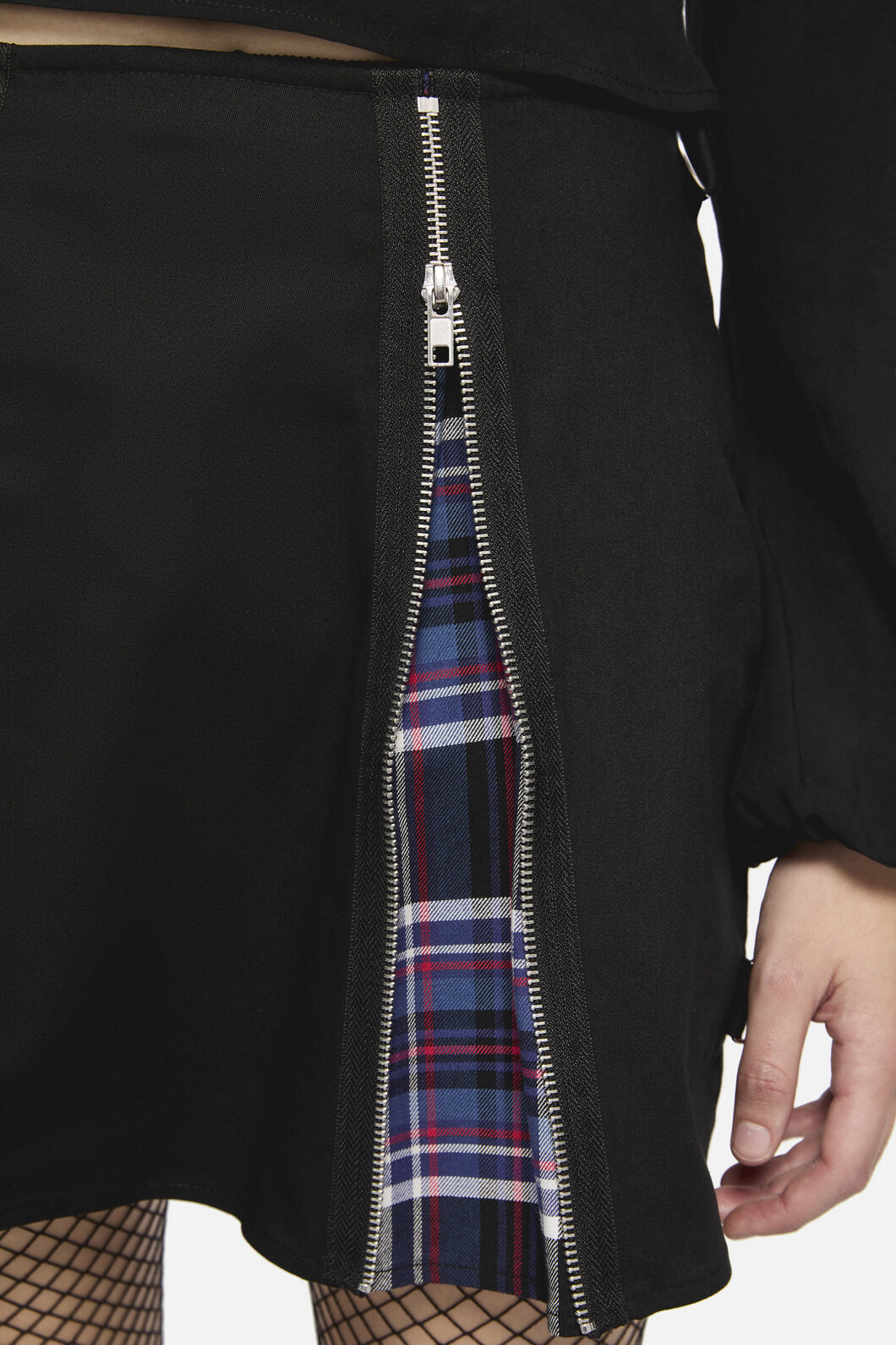 Edgy Tartan Contrast Mini Skirt - Image 7