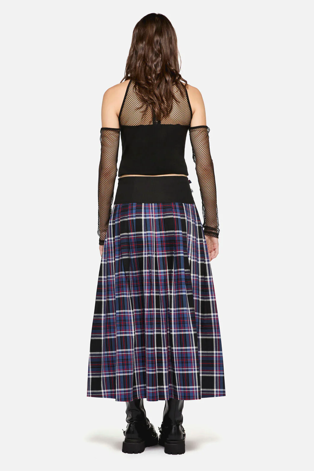 Edgy Tartan Midi Skirt - Image 4