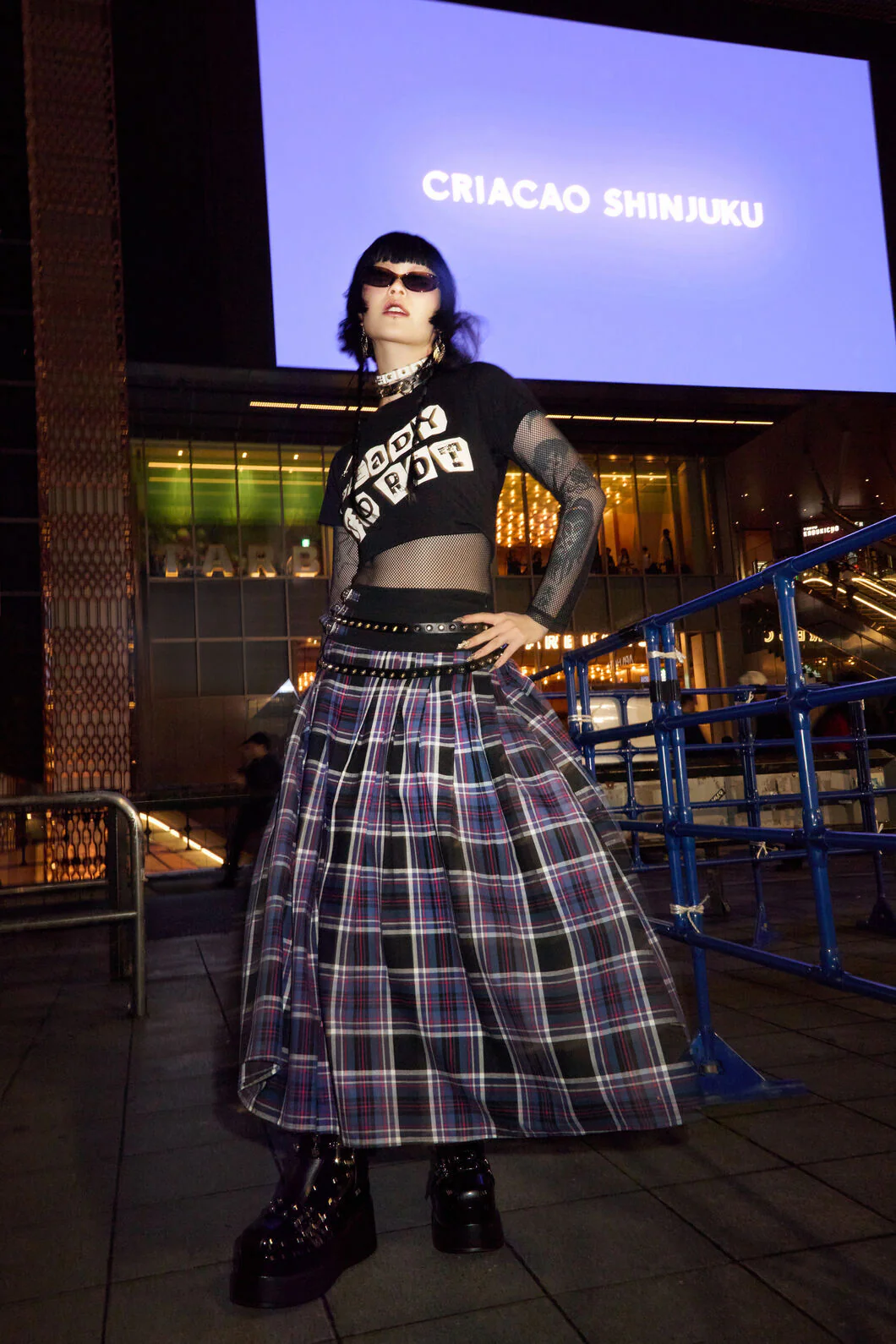 Edgy Tartan Midi Skirt - Image 6