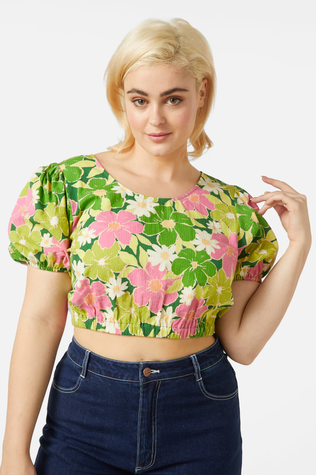Edie Floral Cropped Top - Image 2