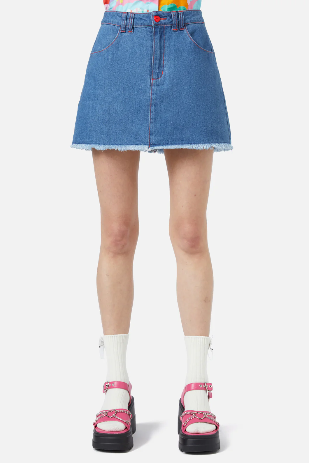 Electric Patch Denim Mini Skirt - Image 2