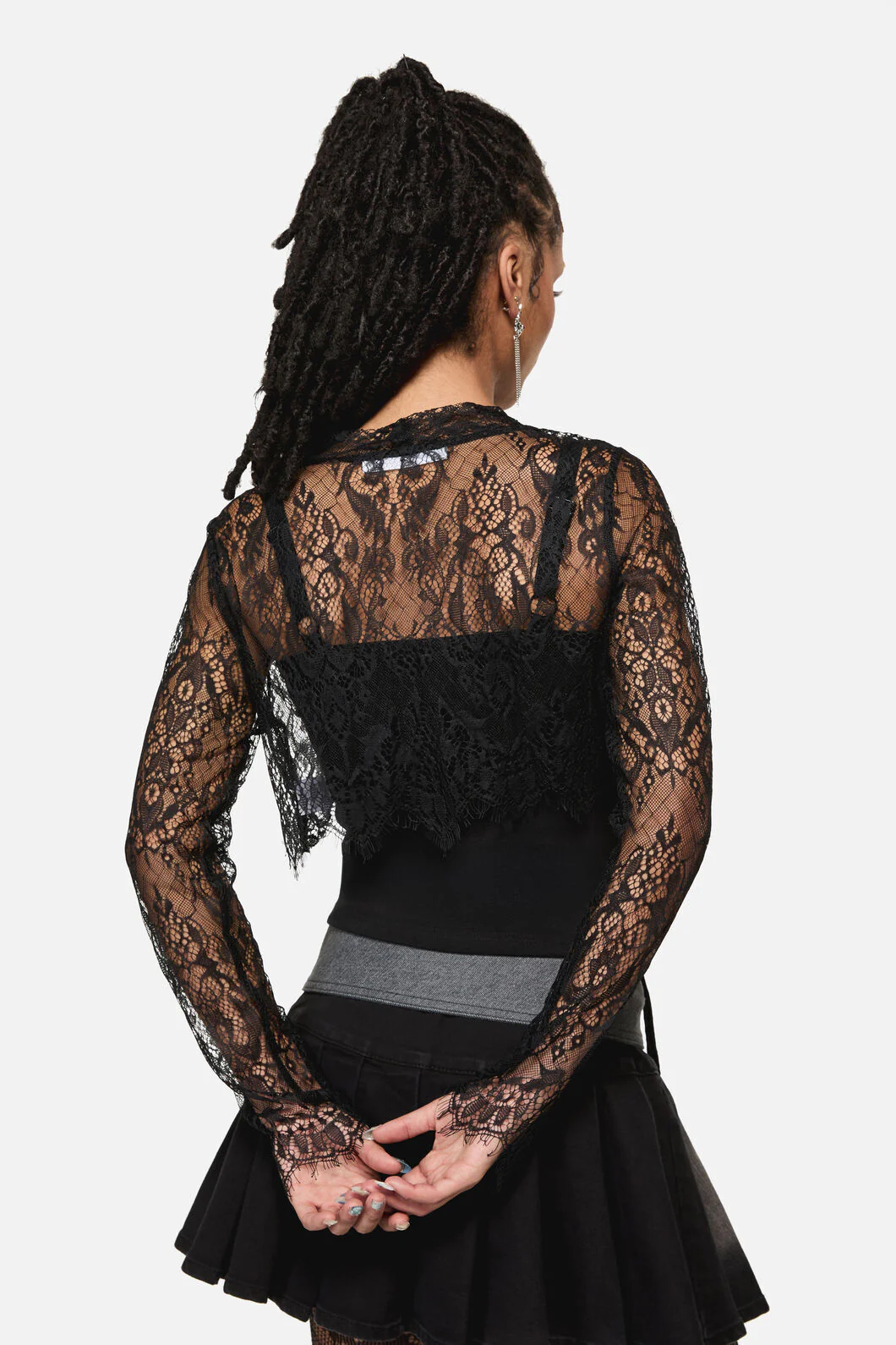 Ellen Lace Goth Sleeve Top - Image 3
