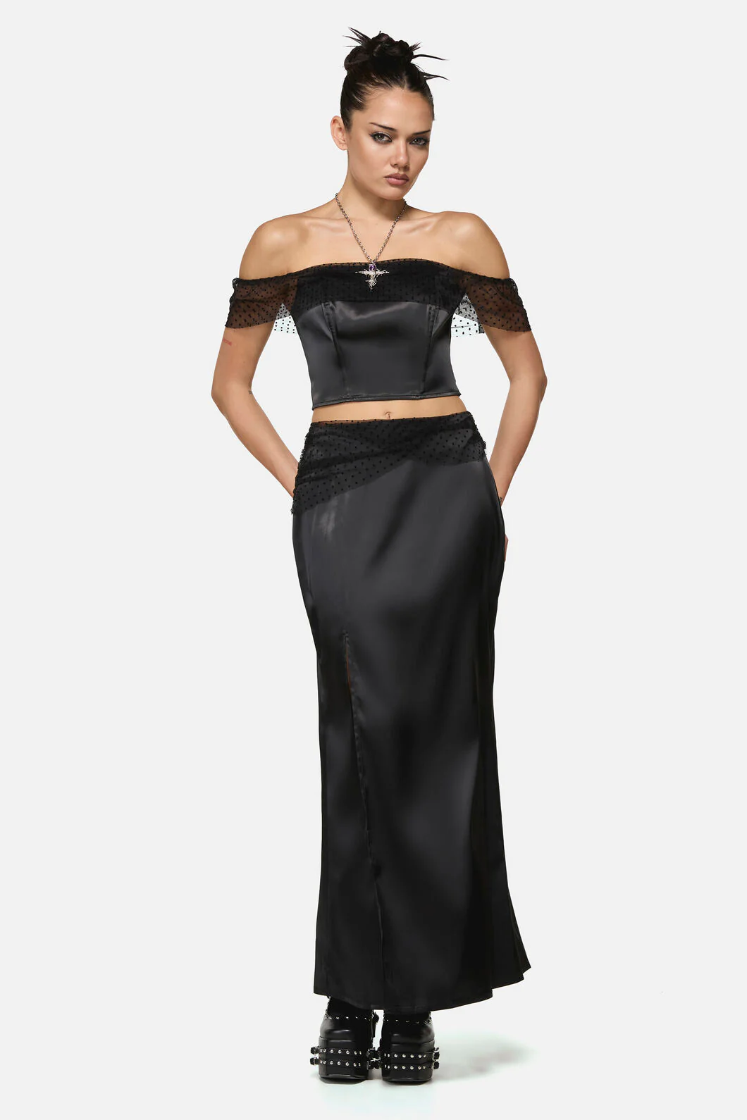 Esmeralda Formal Goth Midi Skirt