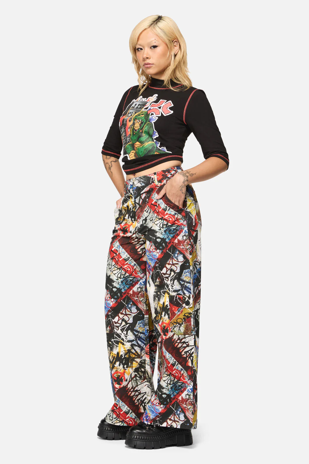 Facade Punk Wide Leg Pant - Image 3