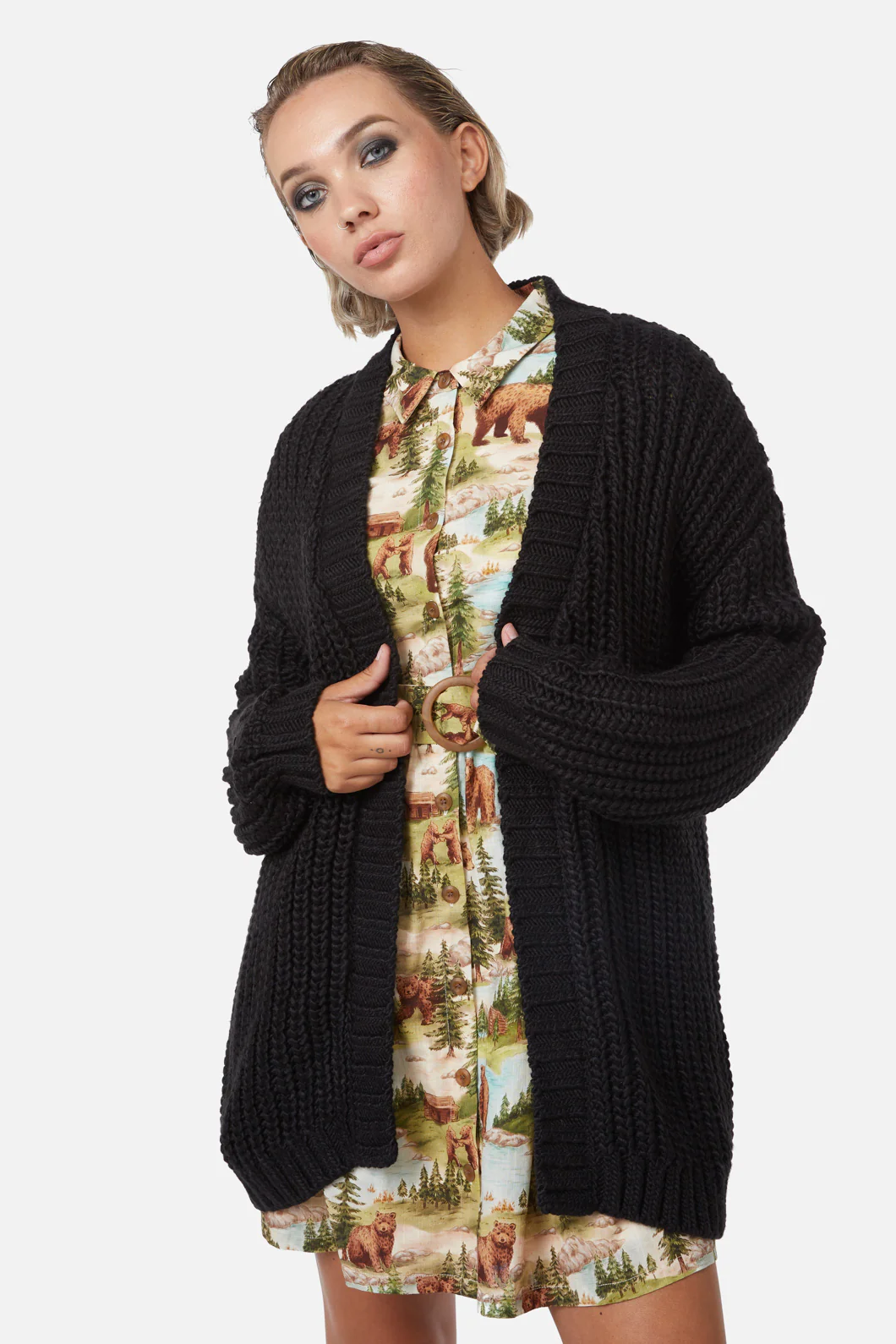 Field Work Chunky Knit Cardi - Image 7