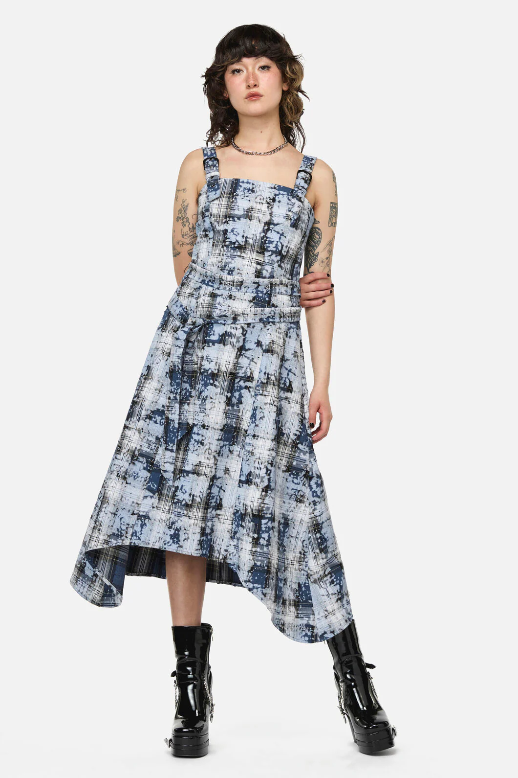 Fiendish Tartan Goth Maxi Dress - Image 2