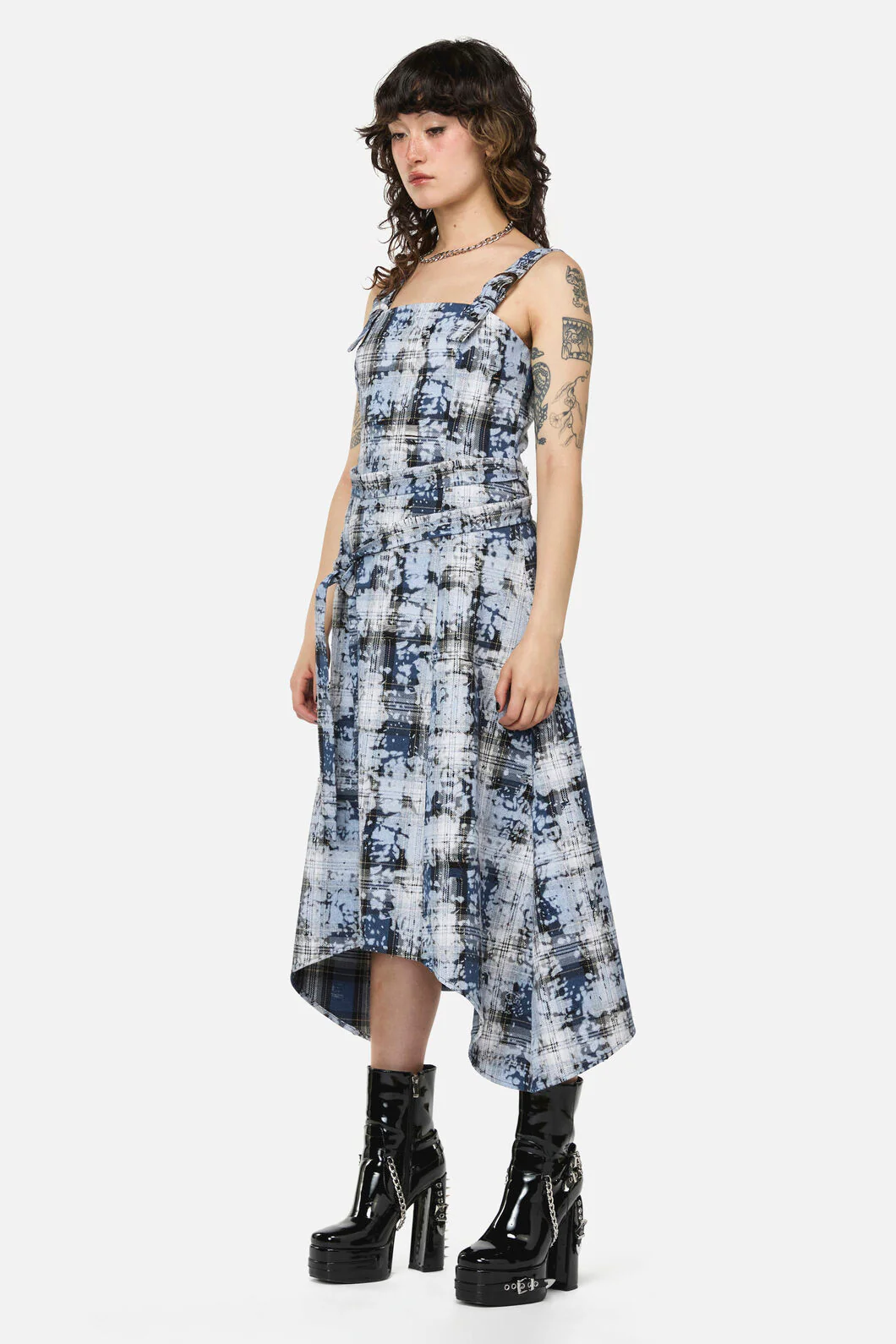 Fiendish Tartan Goth Maxi Dress - Image 5
