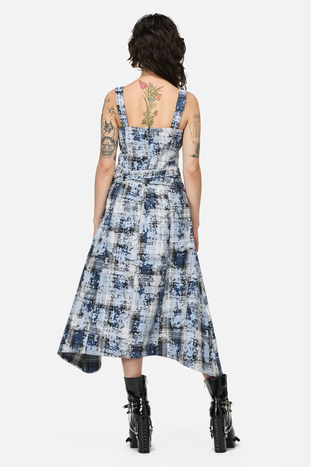 Fiendish Tartan Goth Maxi Dress - Image 7