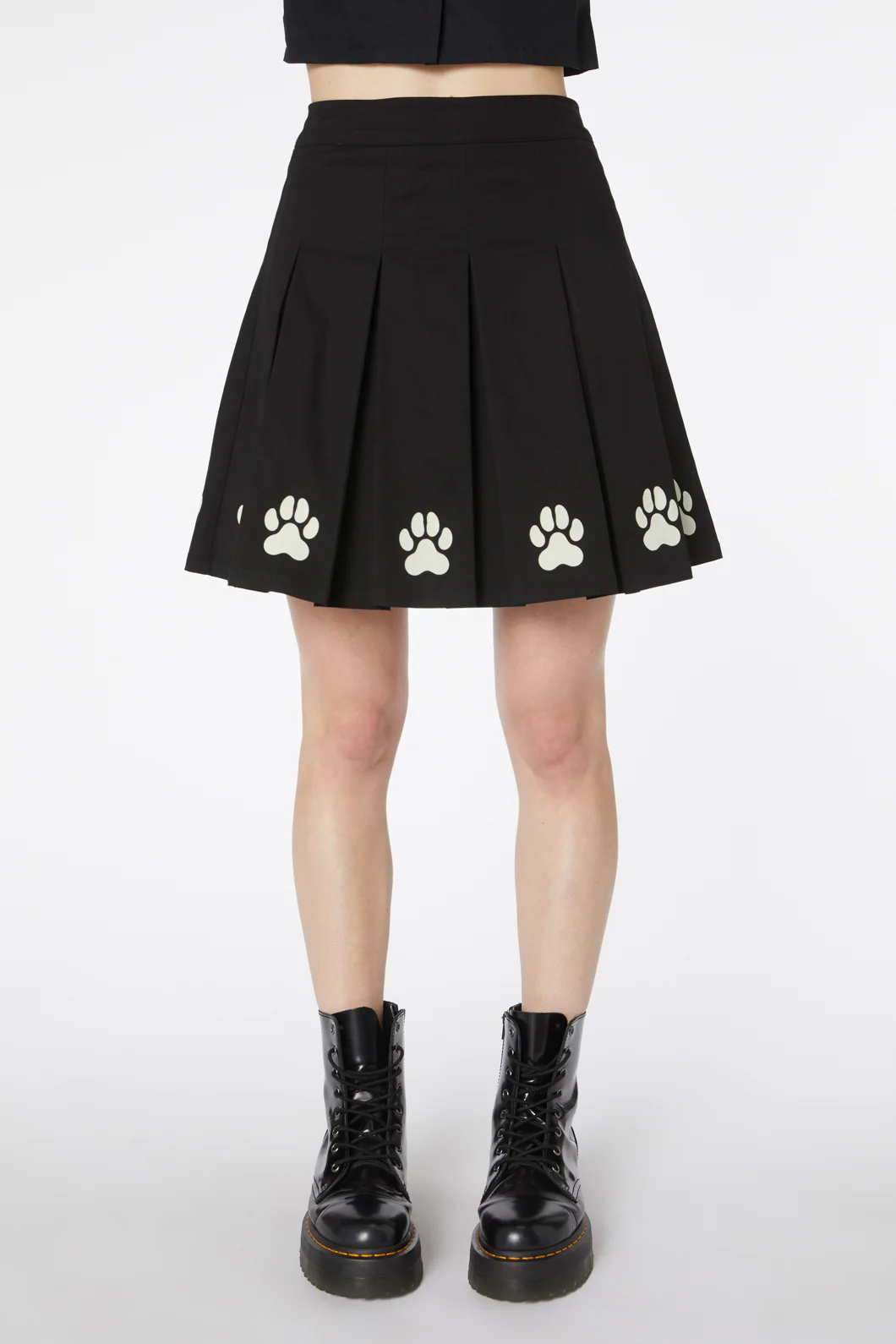 Flock Paw Print Pleat Skirt - Image 2