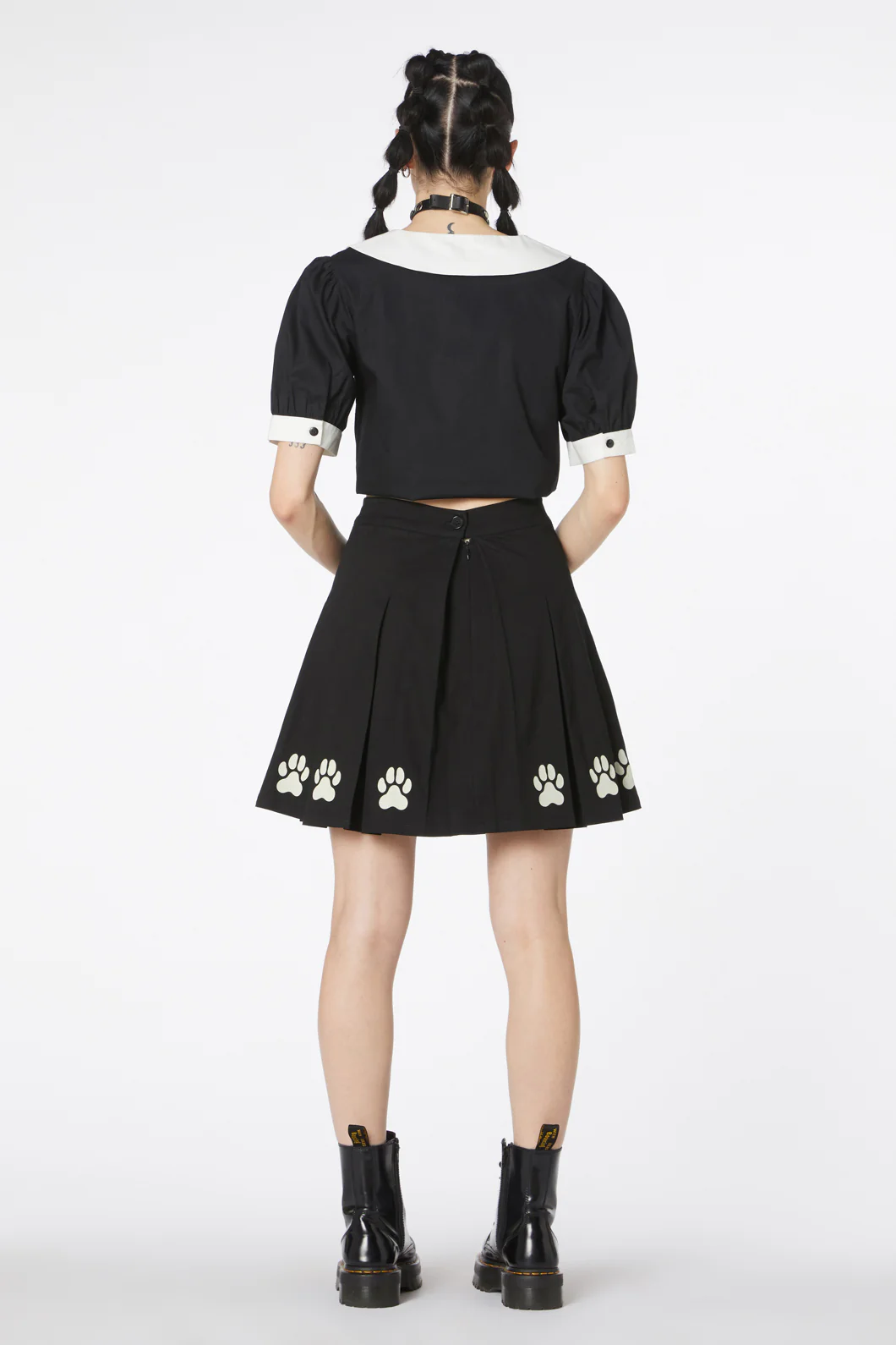 Flock Paw Print Pleat Skirt - Image 4