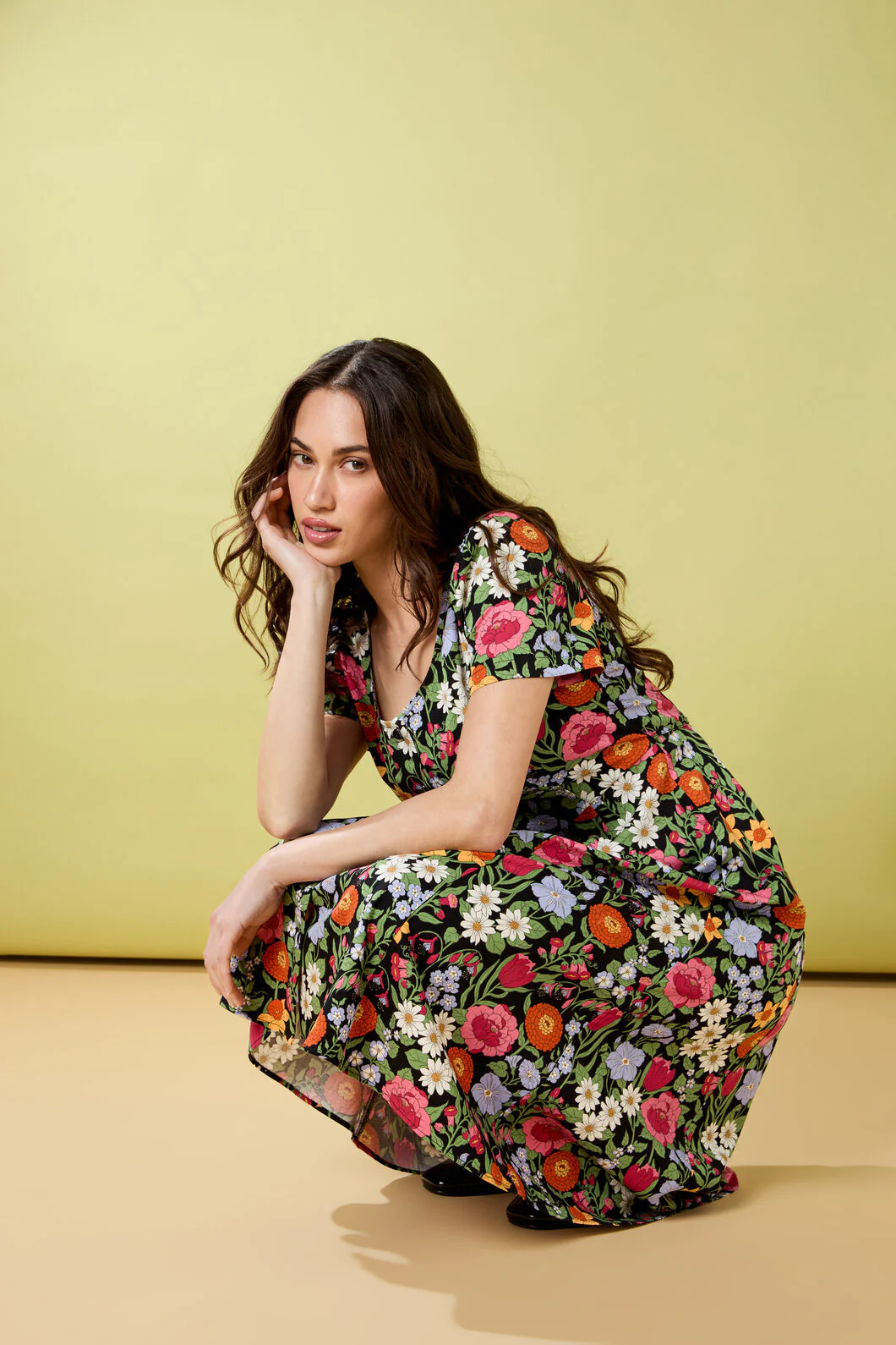 Floral Field Midi Dress - Image 6
