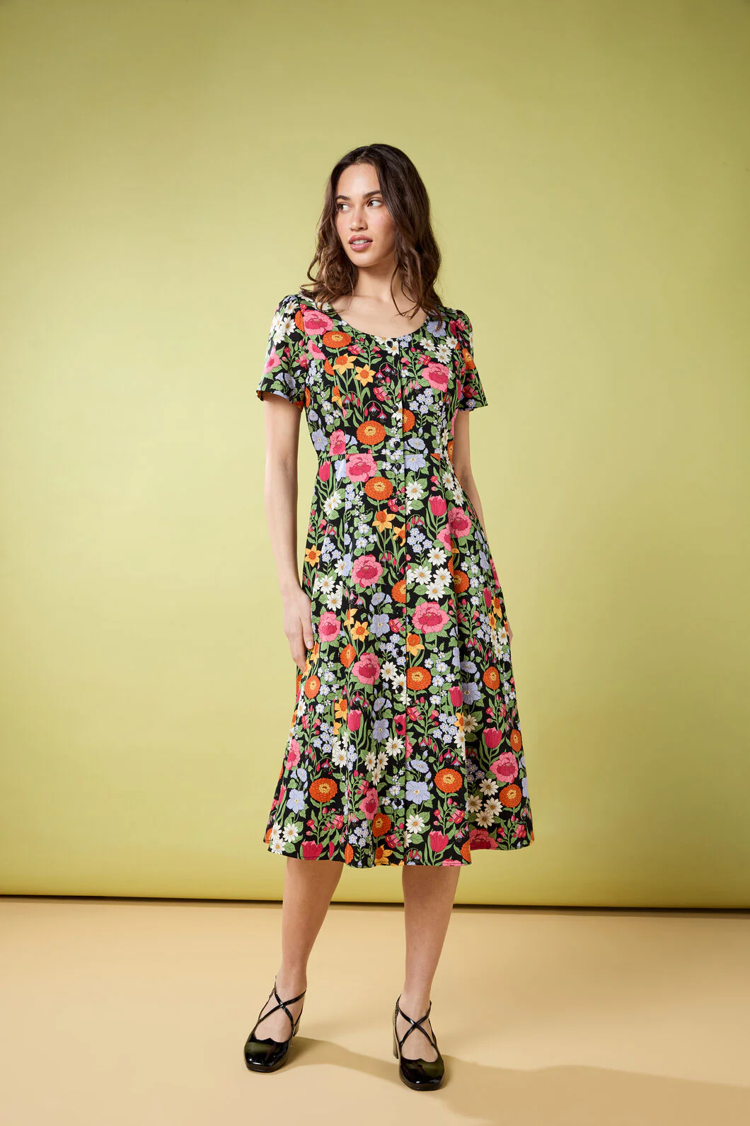 Floral Field Midi Dress - Image 7