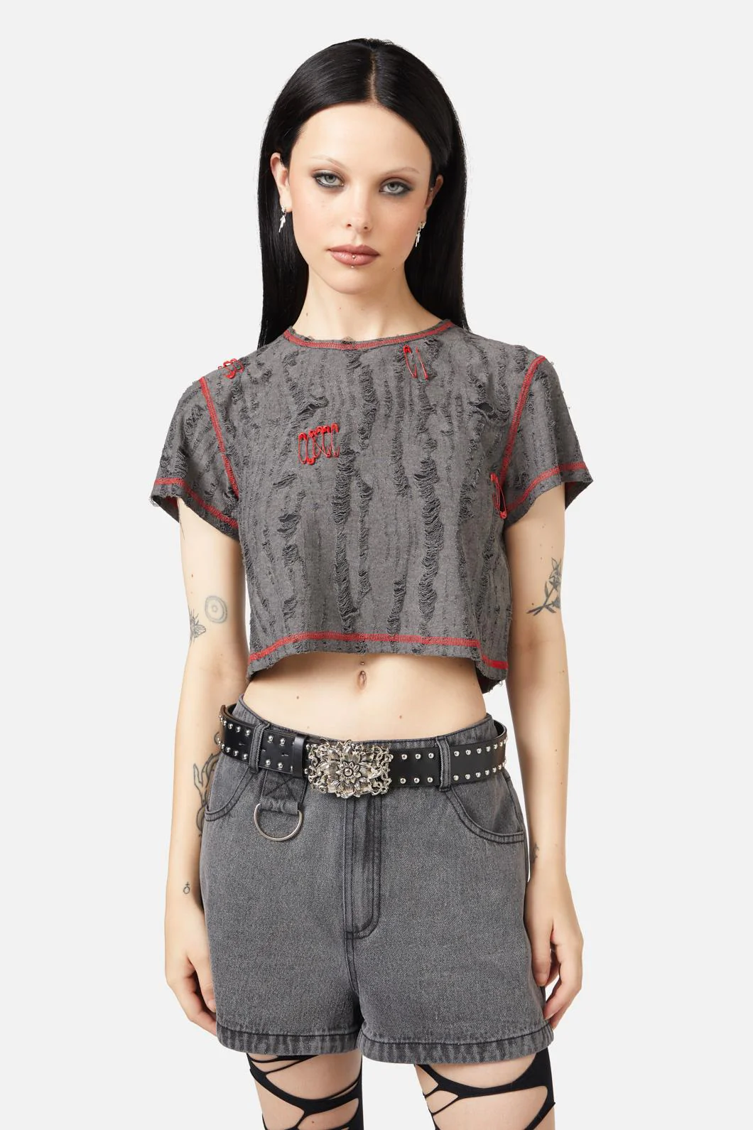 Flower Buckle Stud Belt - Image 2