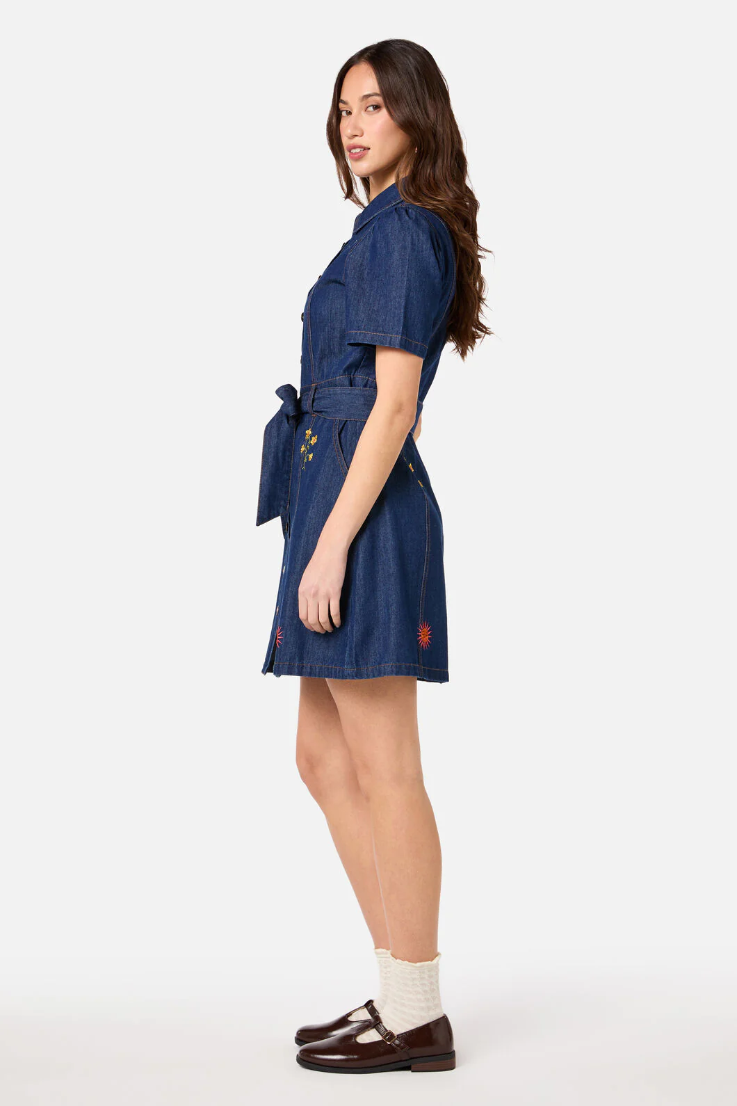 Folk Art Denim Dress - Image 3