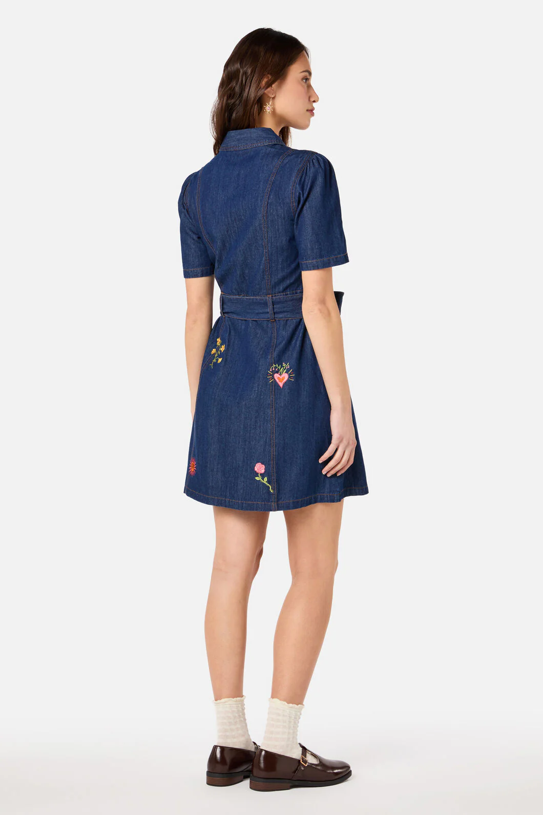 Folk Art Denim Dress - Image 4