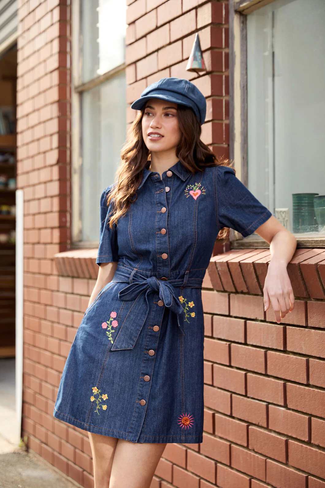 Folk Art Denim Dress - Image 6