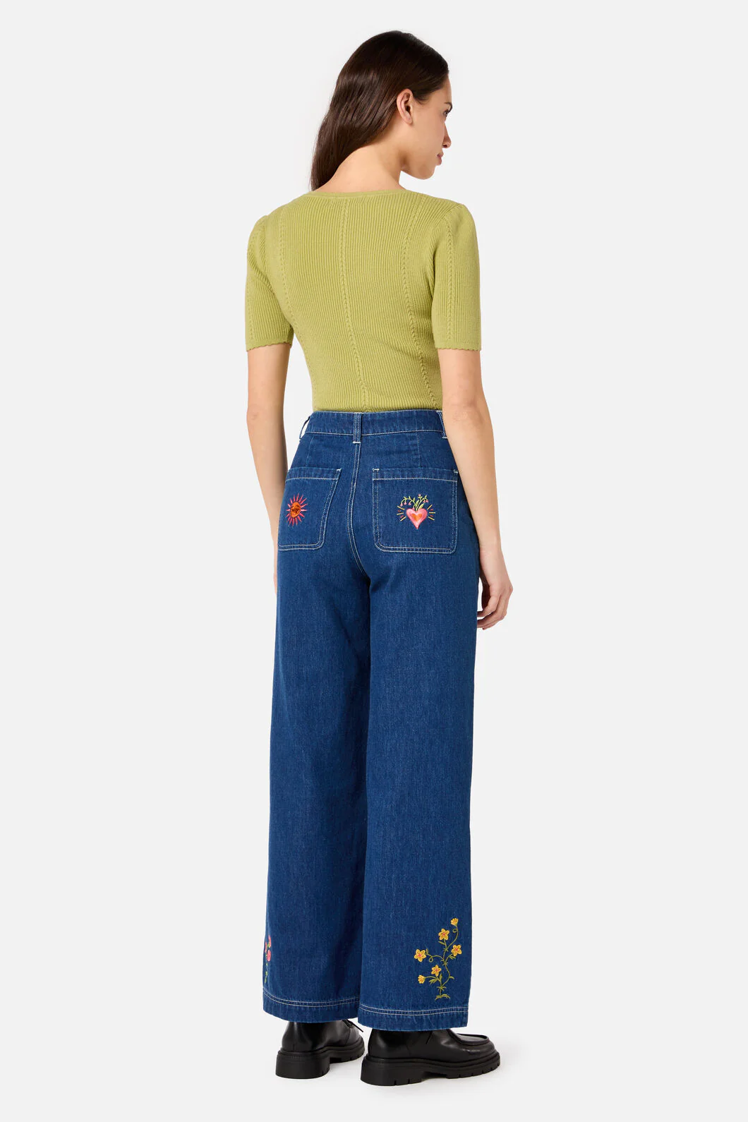 Folk Art Embroidered Jean - Image 3