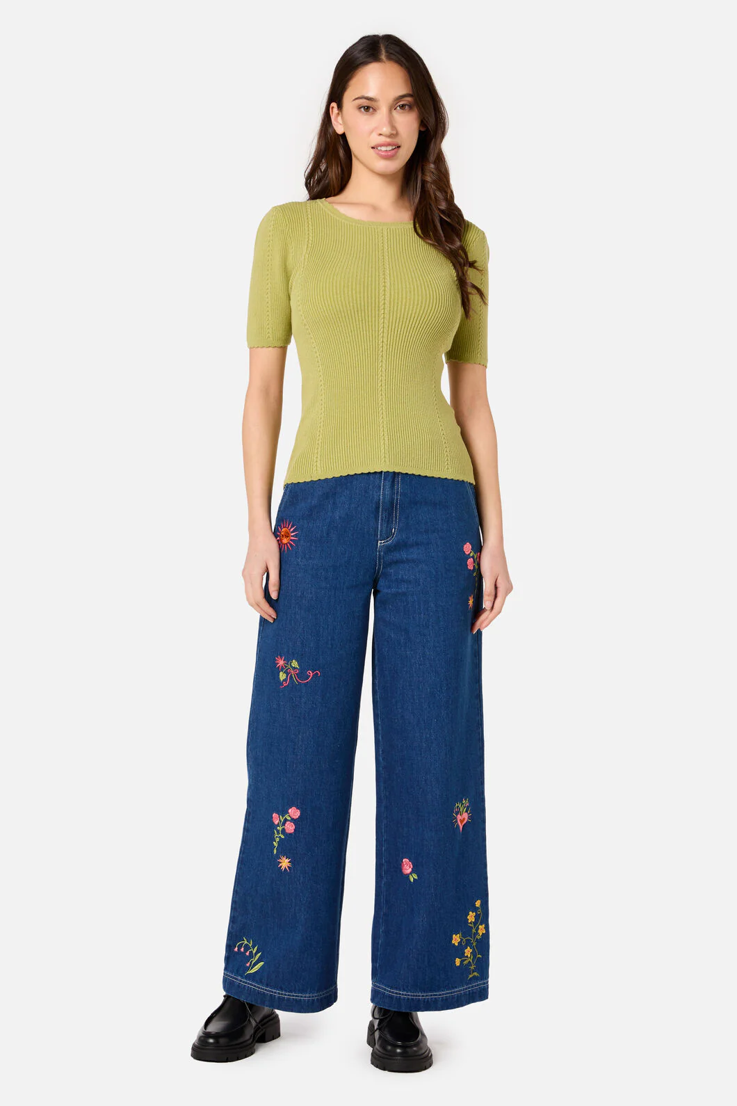 Folk Art Embroidered Jean - Image 4
