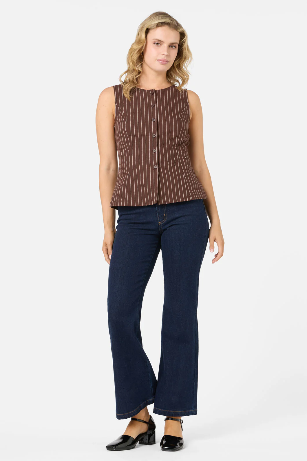 Frankie Pinstripe Vest Top - Image 10