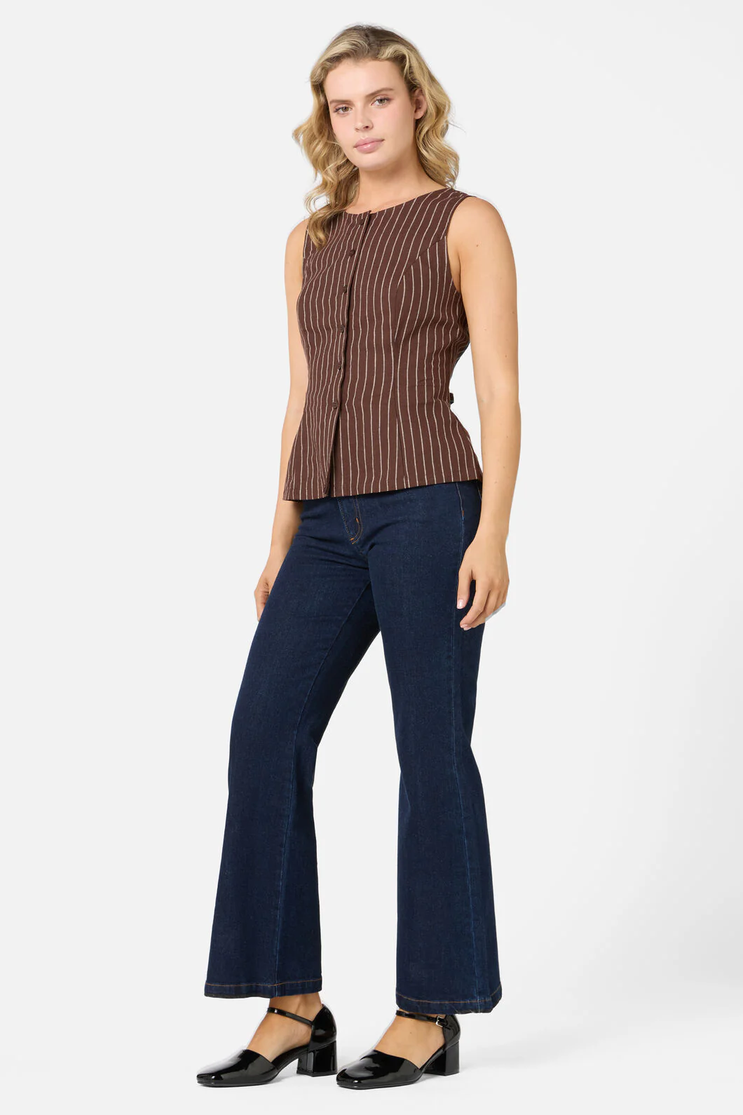 Frankie Pinstripe Vest Top - Image 11