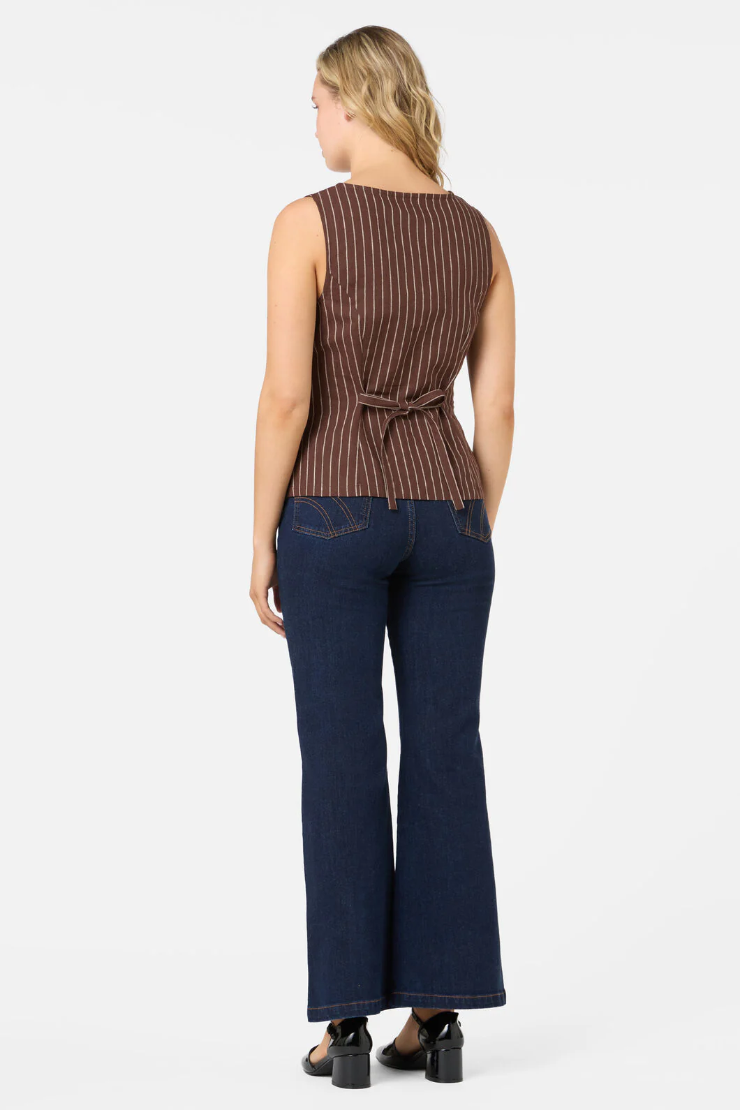 Frankie Pinstripe Vest Top - Image 12