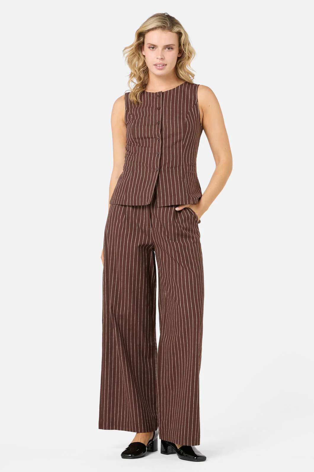 Frankie Pinstripe Vest Top - Image 13