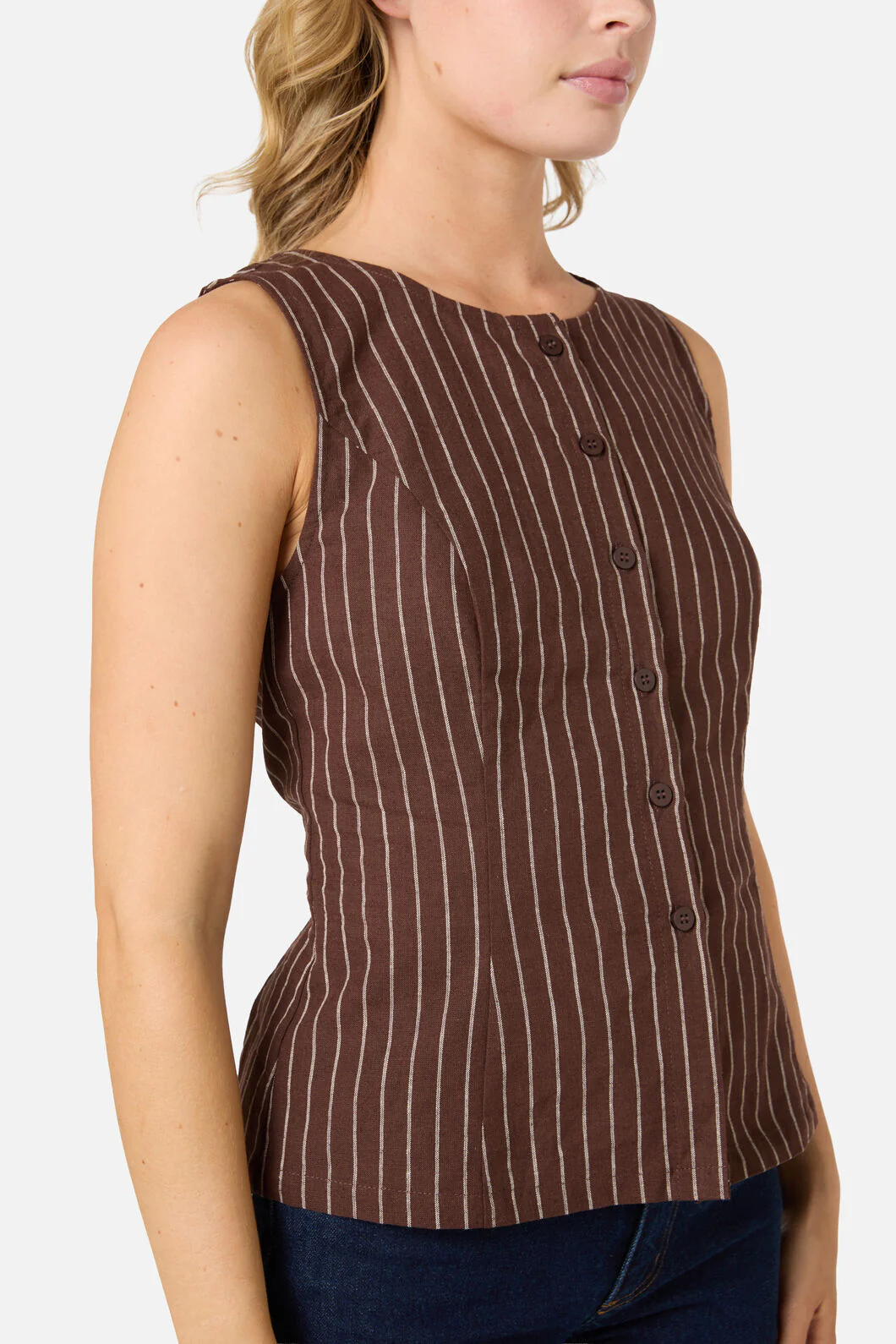 Frankie Pinstripe Vest Top - Image 14
