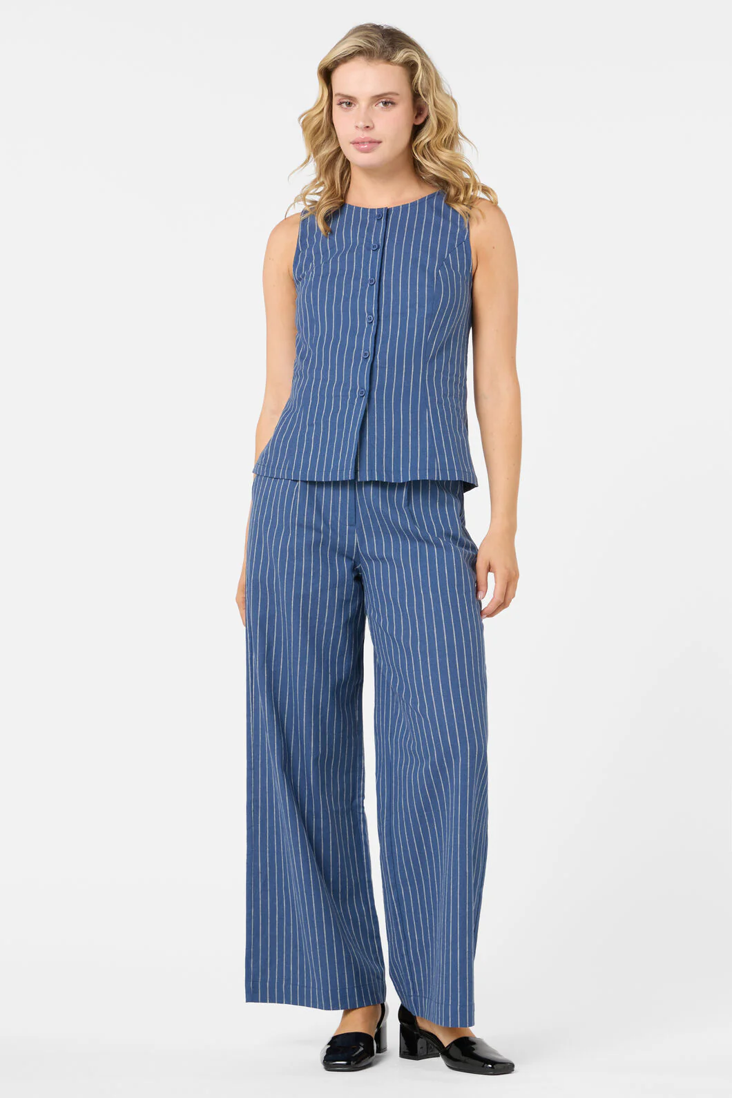 Frankie Pinstripe Vest Top - Image 7