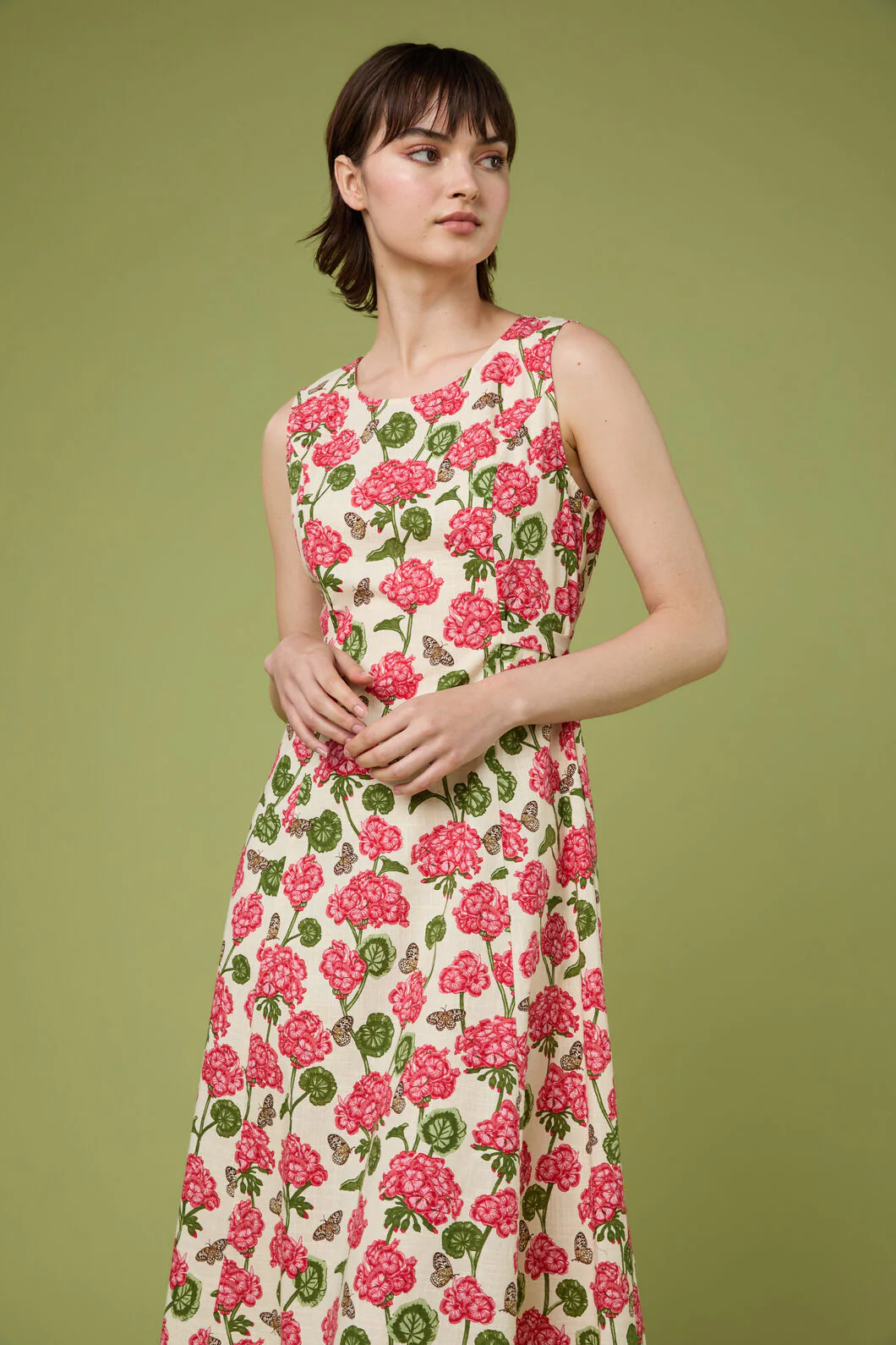 Geranium Flower Midi Dress - Image 3