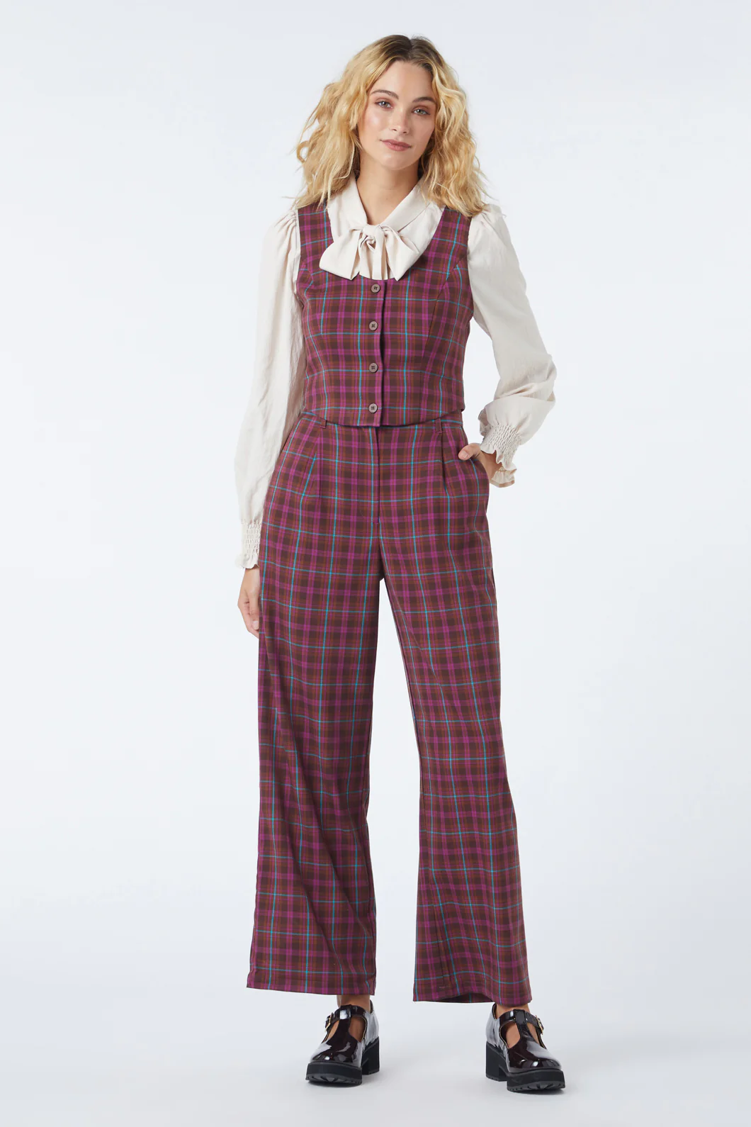 Ginger Check Vest - Image 3