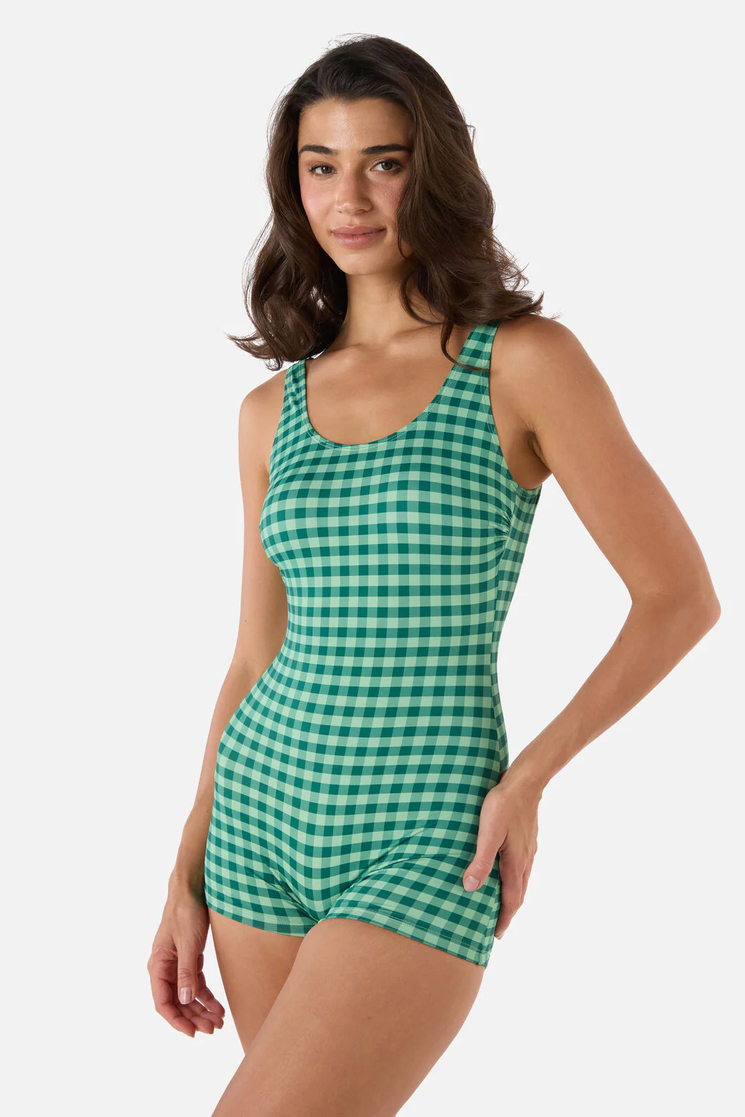 Gingham Boyleg One Piece - Image 7