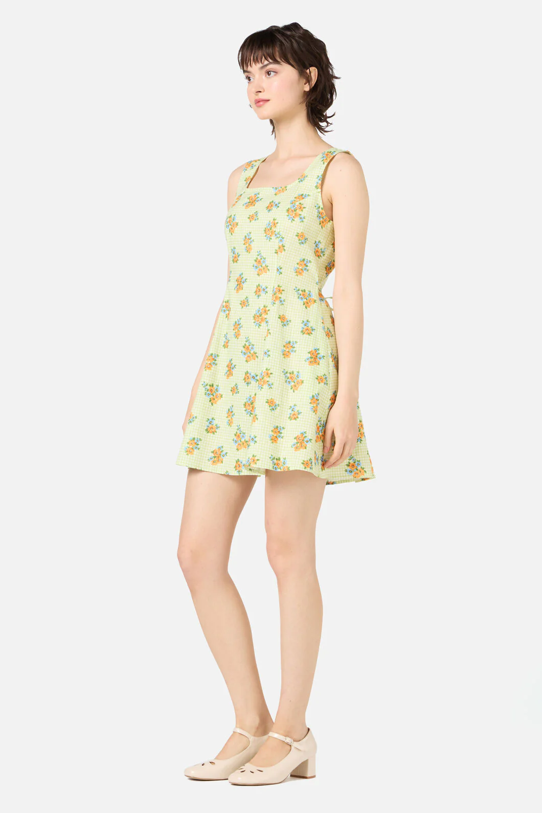 Gingham Floral Shift Dress - Image 5