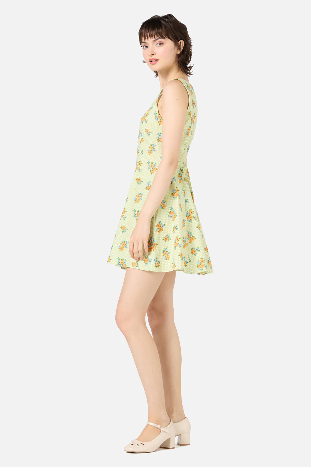 Gingham Floral Shift Dress - Image 6