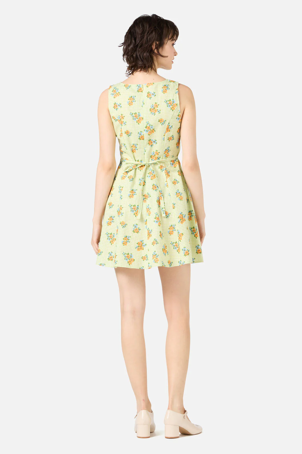 Gingham Floral Shift Dress - Image 7