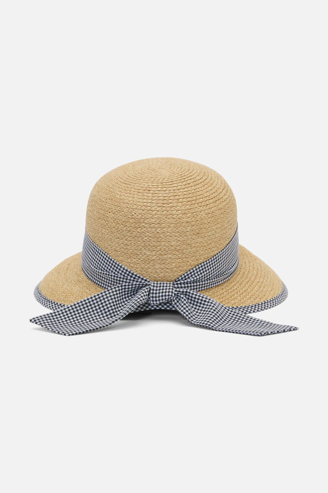Gingham Trim Straw Hat - Image 2