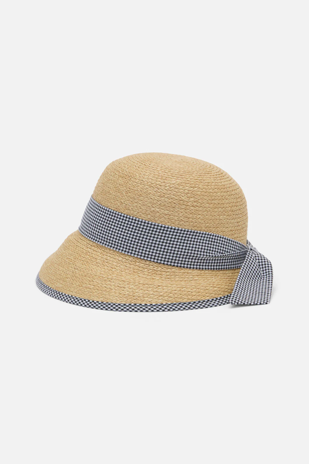 Gingham Trim Straw Hat - Image 3