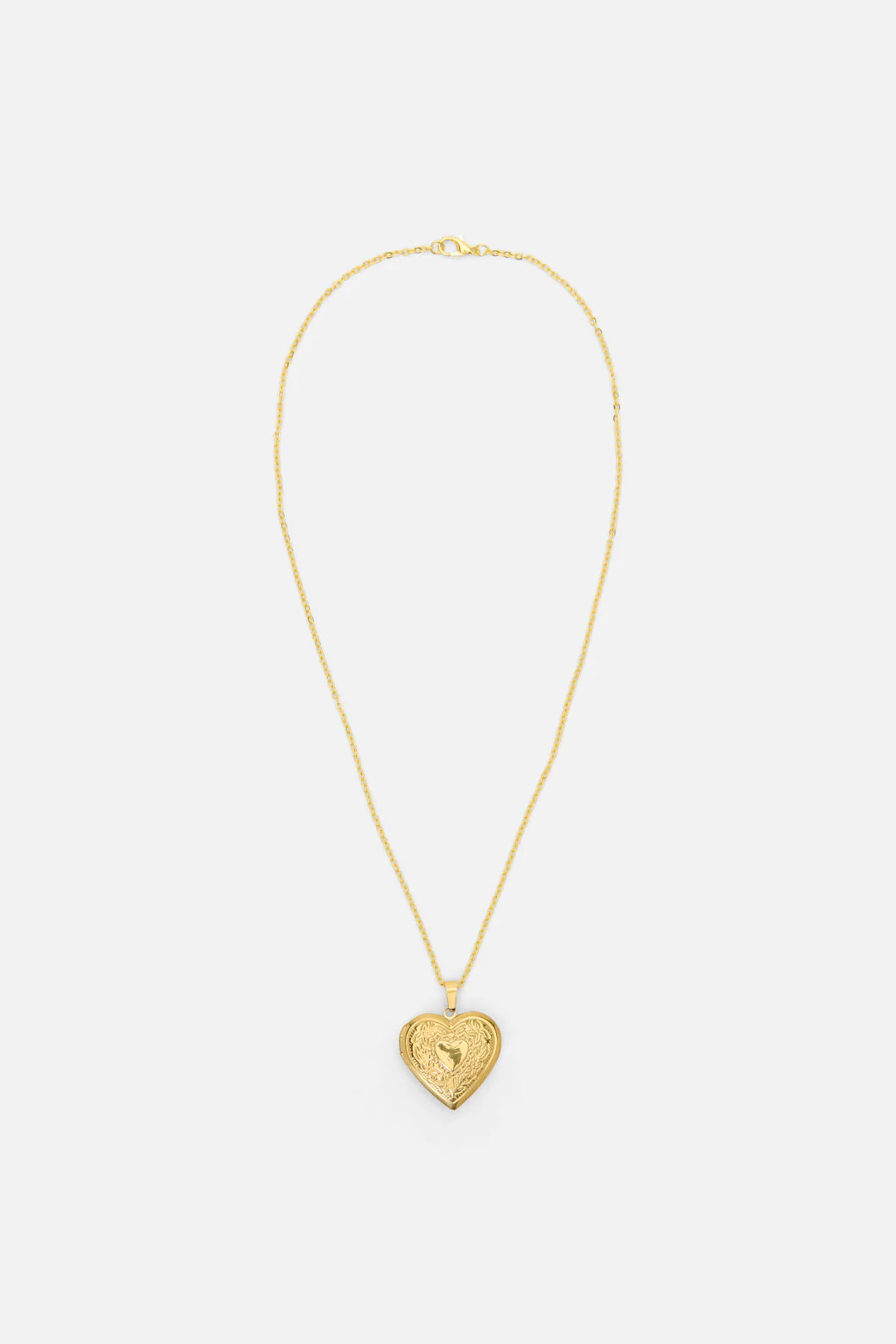 Gold Heart Locket Necklace