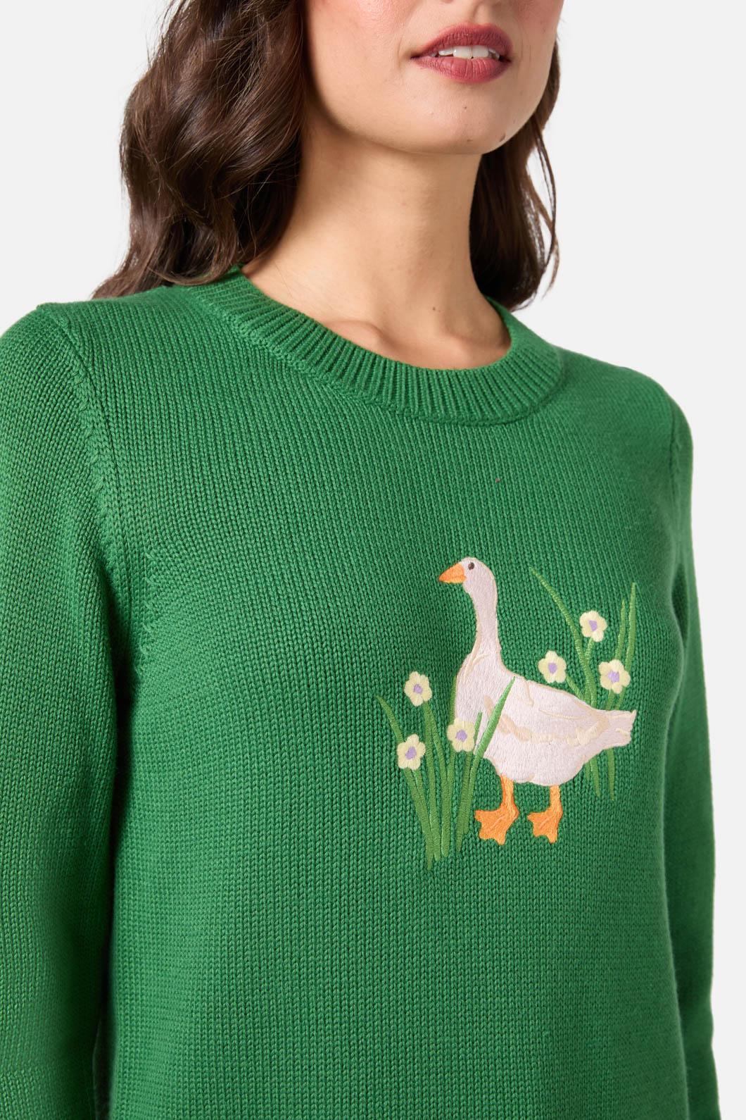 Goose Embroidered Knit Jumper - Image 5