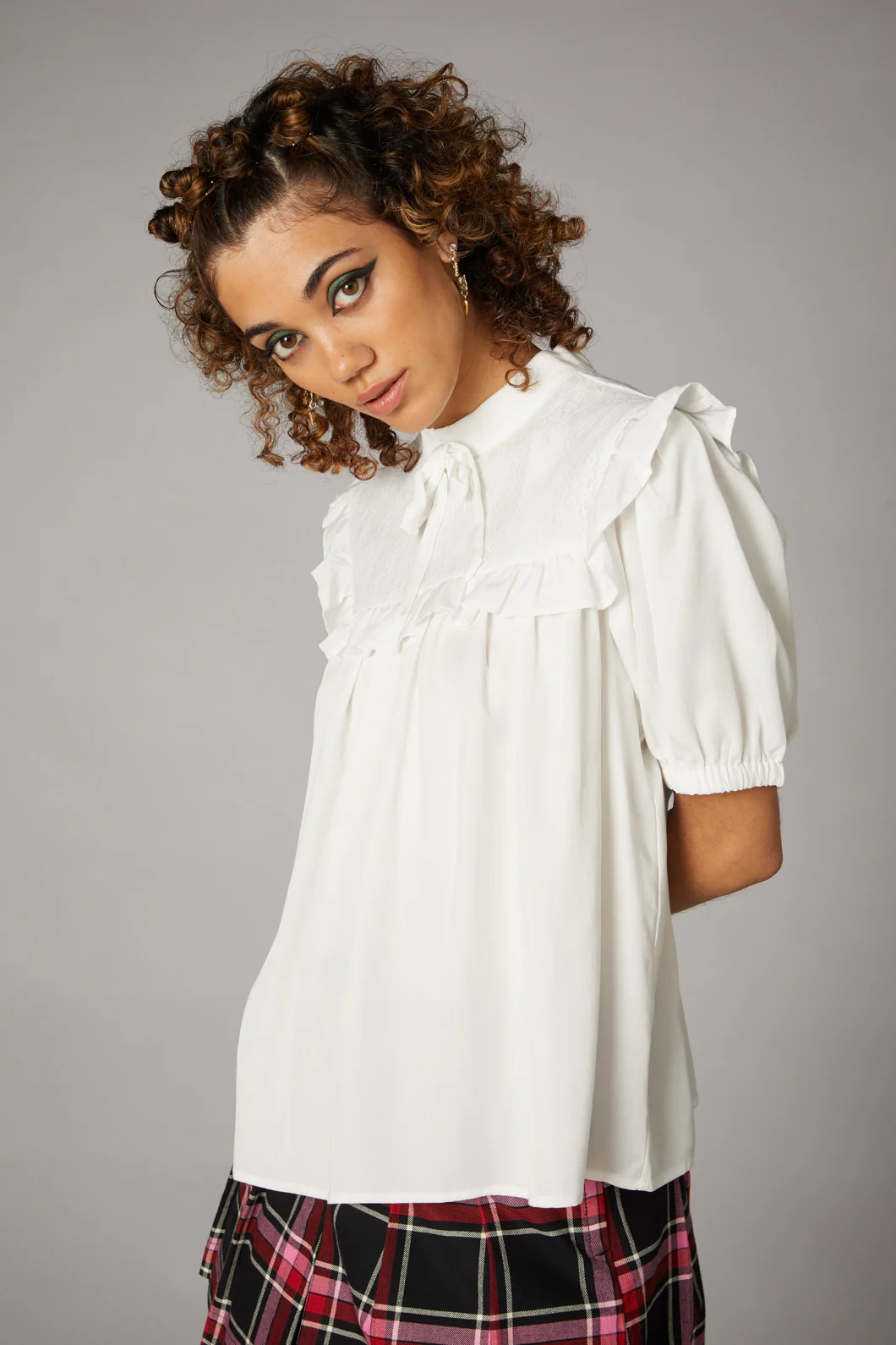 Goth Lace Yoke Blouse - Image 6