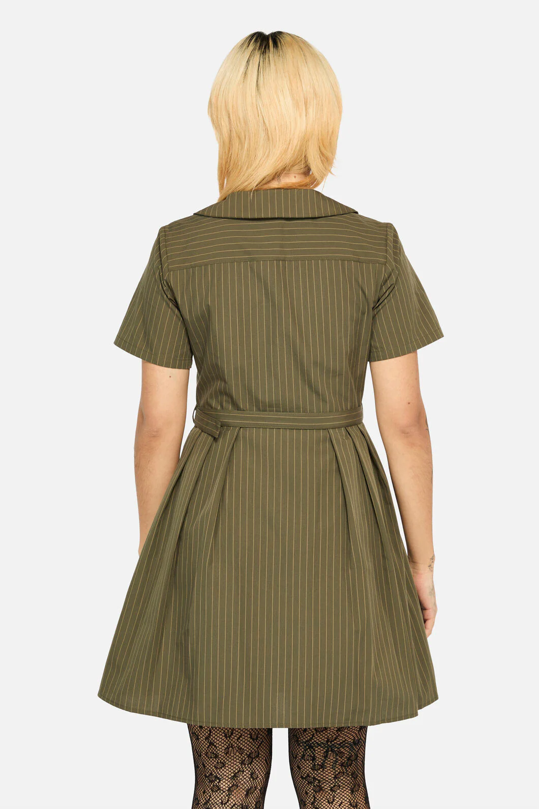Graff Pinstripe Pleated Dress - Image 3