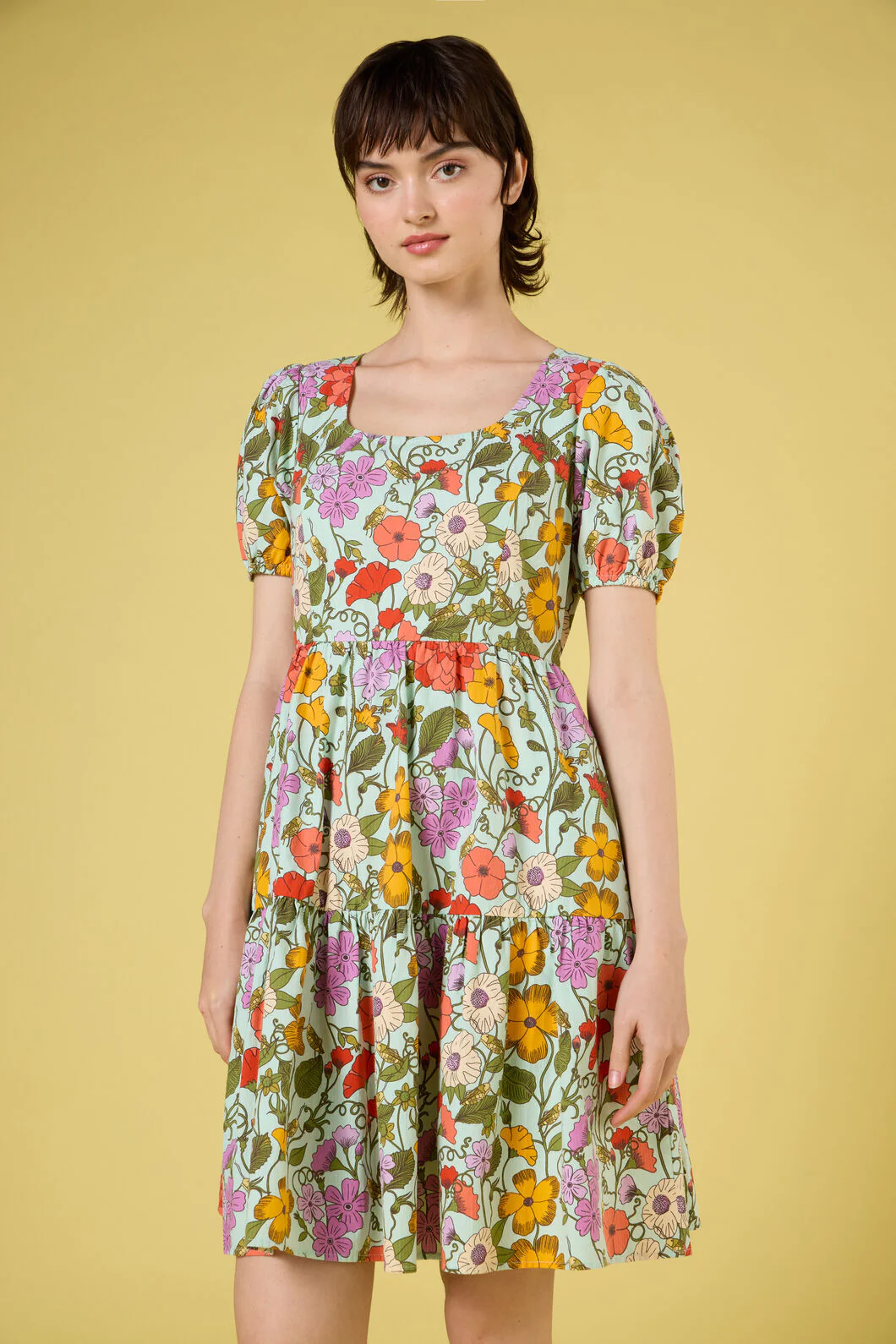 Grasshopper Floral Mini Dress - Image 3