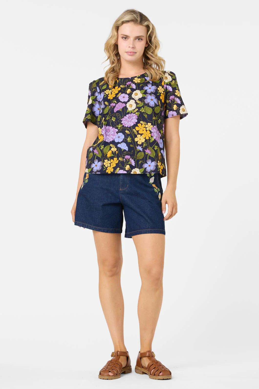 Grasshopper Floral SS Top